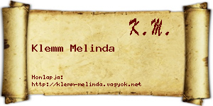 Klemm Melinda névjegykártya