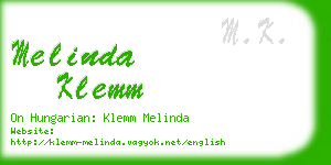 melinda klemm business card